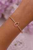 Enameled With Cubic Zircon Drop Style Bangle Gold Plated Jewelry