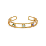 Evil Eye Bangle Handmade Adjustable Bangle Gold Plated Jewelry