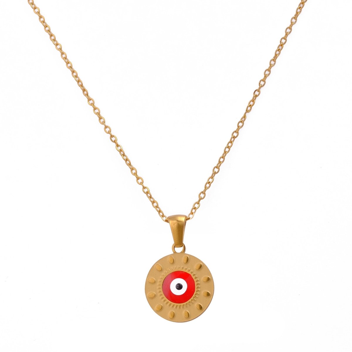 Evil Eye Pendant Necklace Gold Chain with Protective Charm