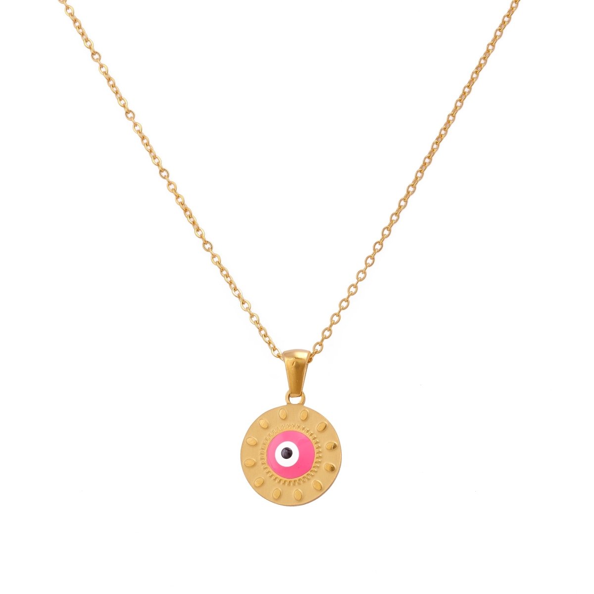 Evil Eye Pendant Necklace Gold Chain with Protective Charm
