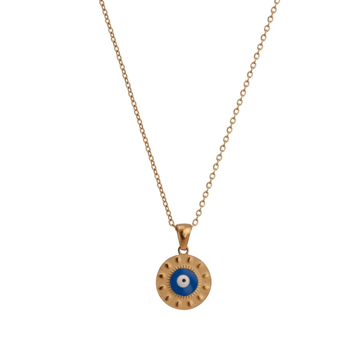 Evil Eye Pendant Necklace Gold Chain with Protective Charm