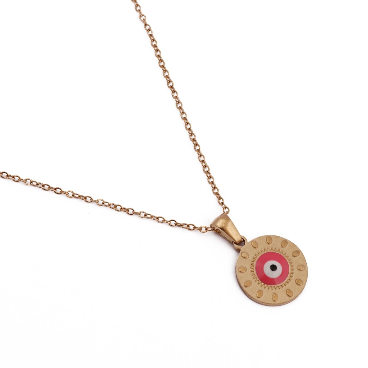 Evil Eye Pendant Necklace Gold Chain with Protective Charm
