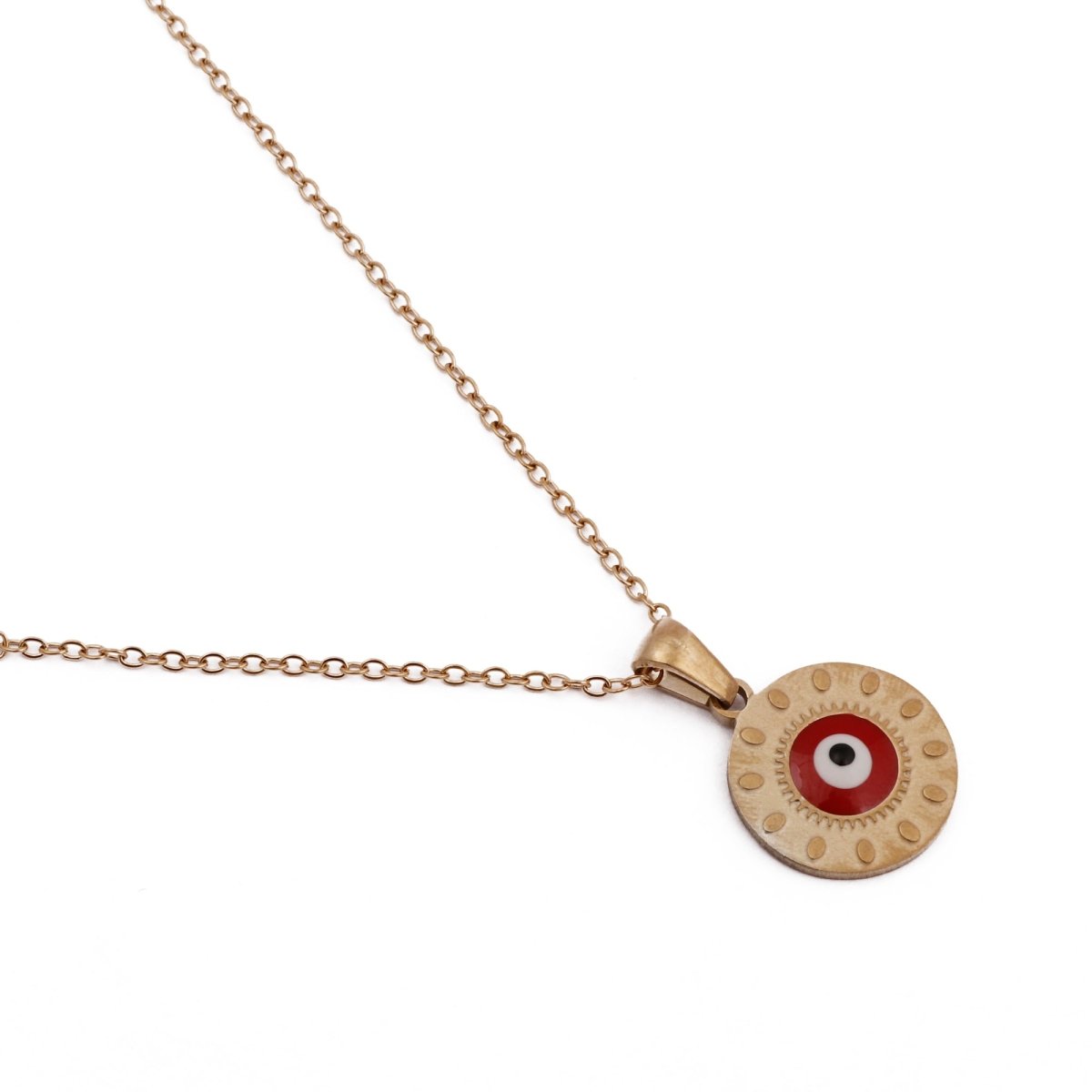 Evil Eye Pendant Necklace Gold Chain with Protective Charm