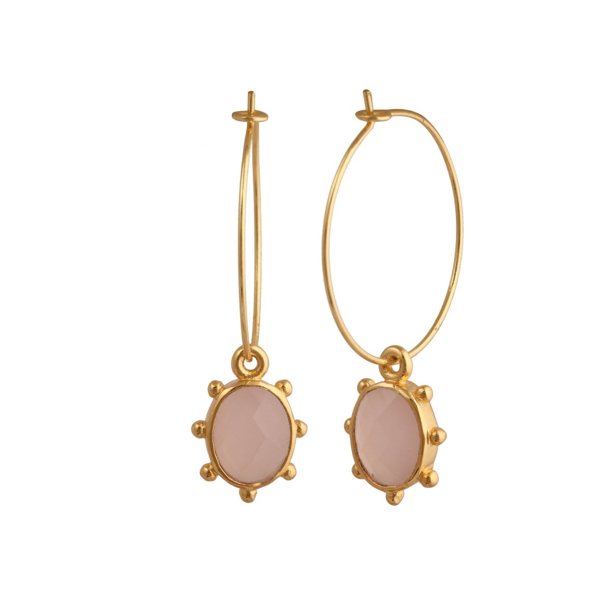 Faceted Oval Shape Peridot Gemstone Hoop Earrings, Gold Plated Statement Jewelry 5275