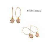 Faceted Oval Shape Peridot Gemstone Hoop Earrings, Gold Plated Statement Jewelry 5275