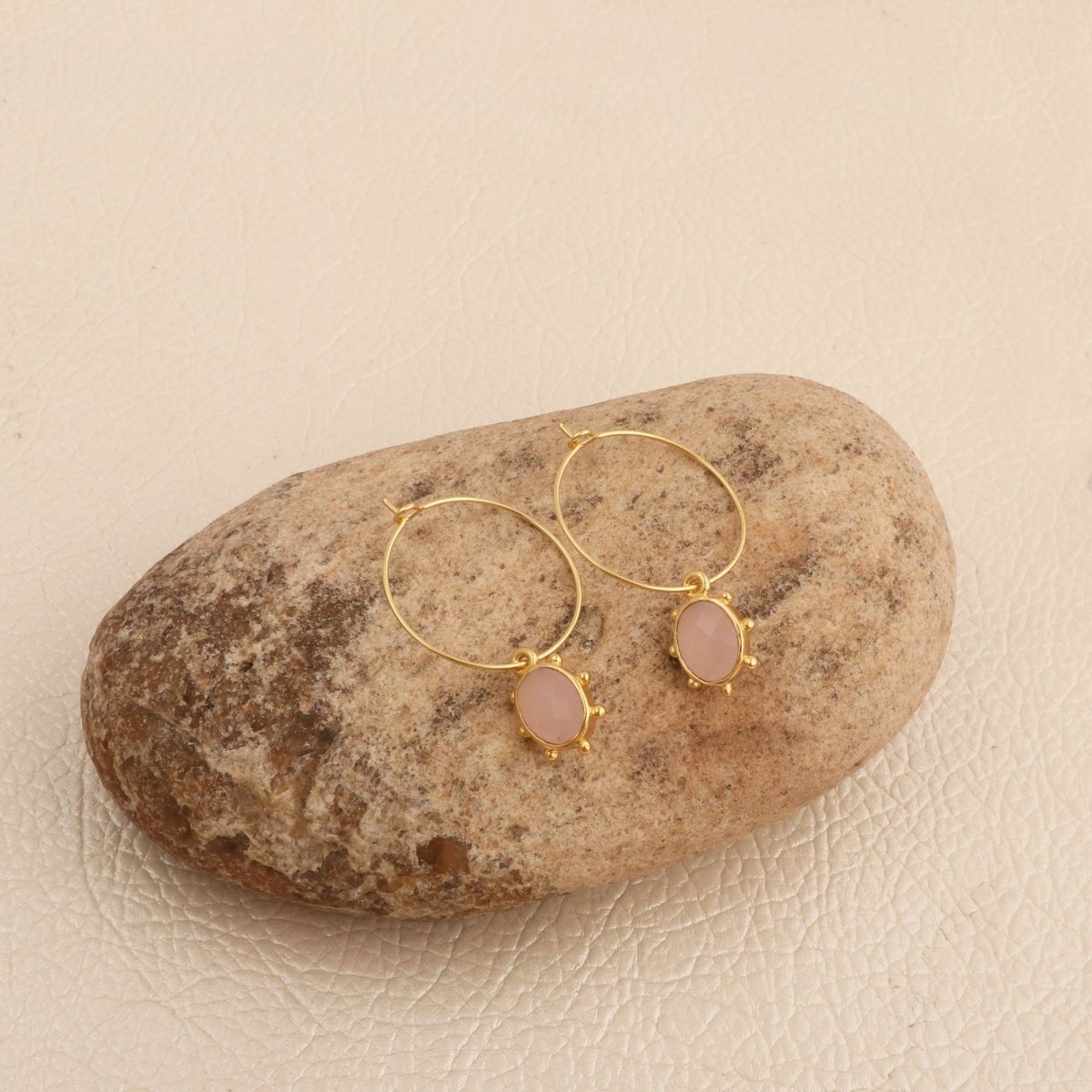 Faceted Oval Shape Peridot Gemstone Hoop Earrings, Gold Plated Statement Jewelry 5275