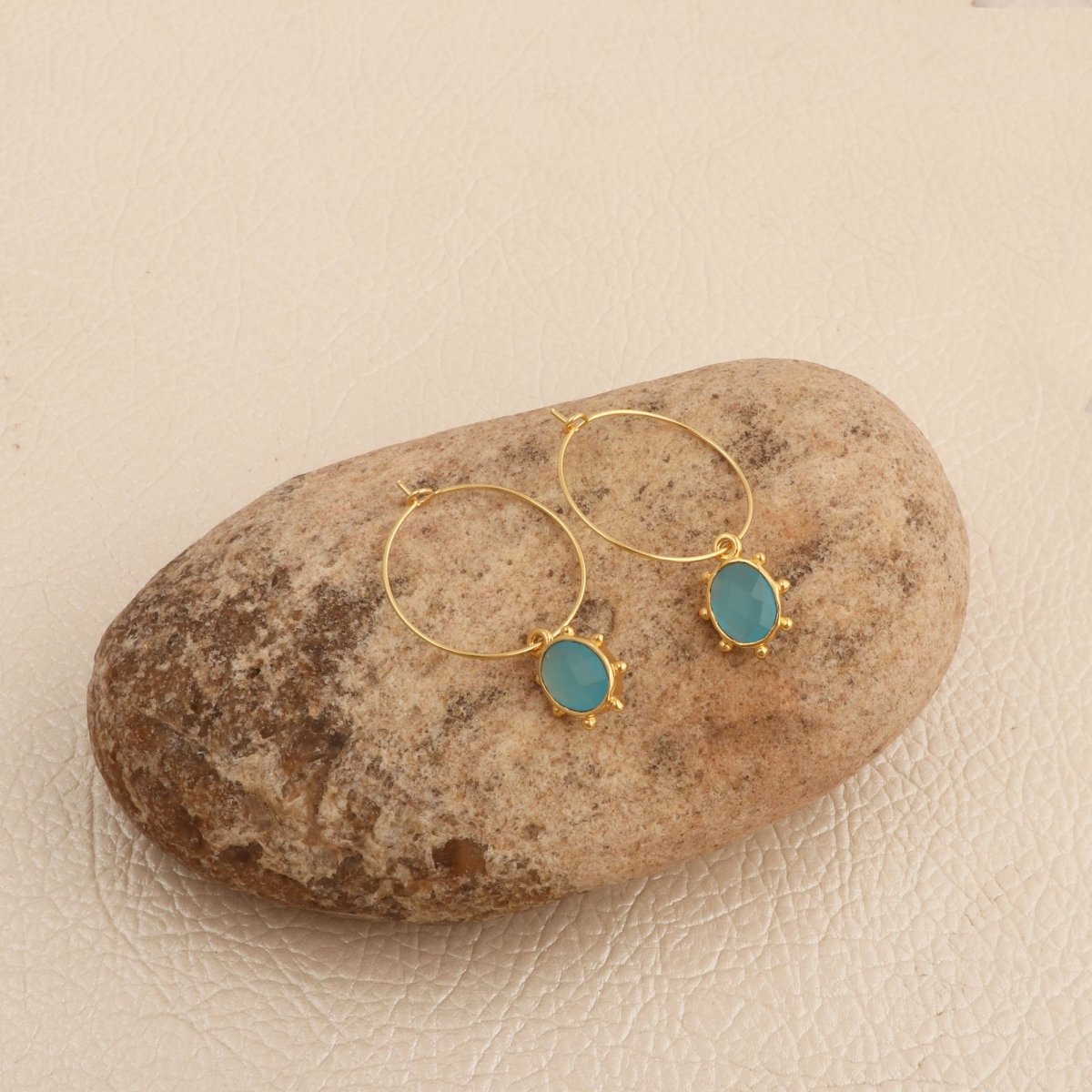 Faceted Oval Shape Peridot Gemstone Hoop Earrings, Gold Plated Statement Jewelry 5275