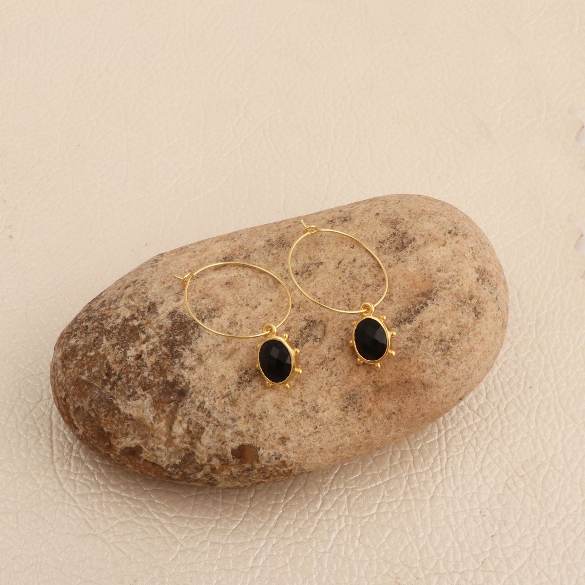 Faceted Oval Shape Peridot Gemstone Hoop Earrings, Gold Plated Statement Jewelry 5275