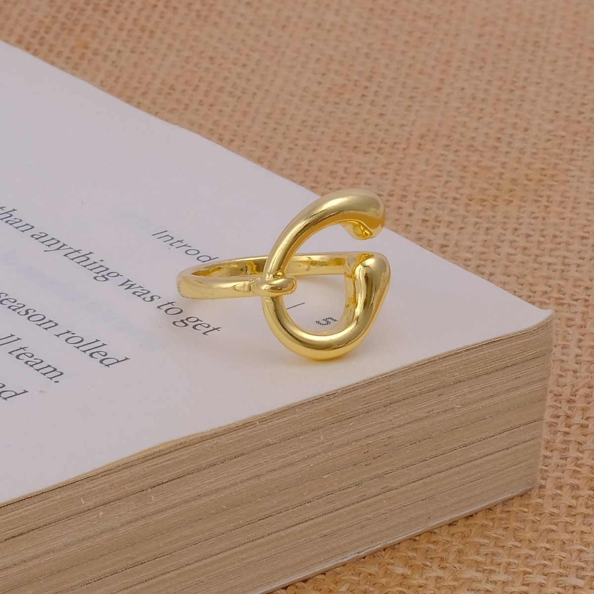 Front Open Adjustable Brass Rings Jewelry, Dome Style Geometric Ring For Gift.