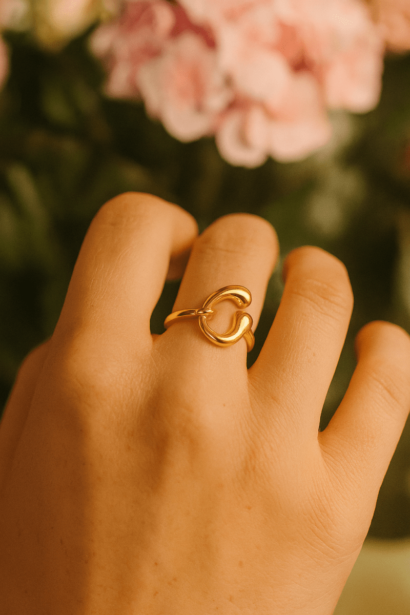 Front Open Adjustable Brass Rings Jewelry, Dome Style Geometric Ring For Gift.