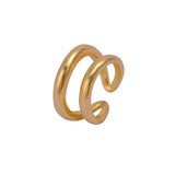 Geometric Style Plain Brass Boho Rings, Bold Double Band Adjustable Ring Jewelry.