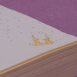 Gold Beaded Cross Stud Earrings Minimal Faith Jewelry Dainty Everyday Studs