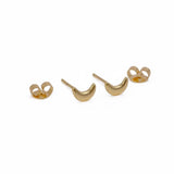 Gold Crescent Moon Stud Earrings Minimal Dainty Everyday Jewelry