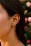 Gold Crescent Moon Stud Earrings Minimal Dainty Everyday Jewelry