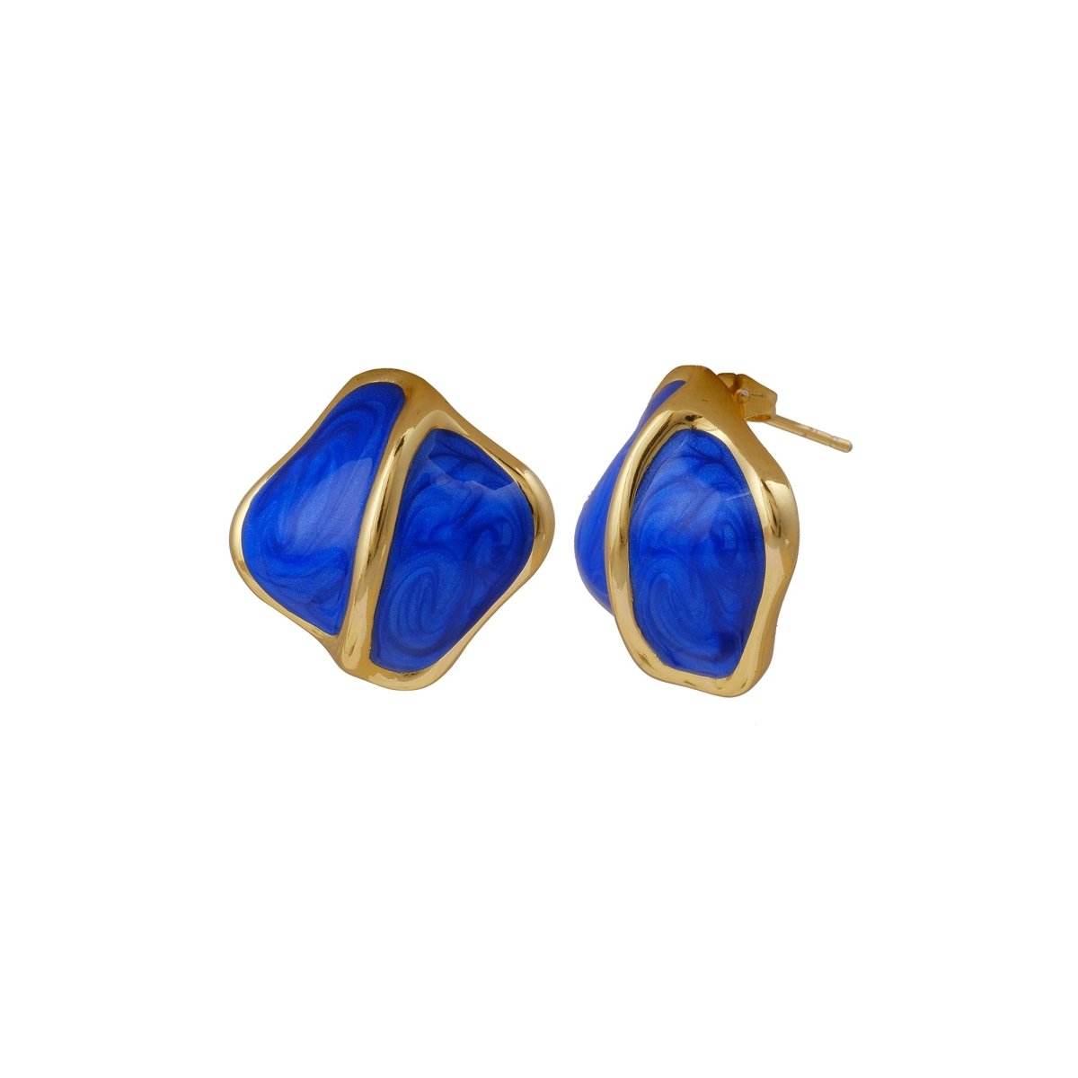 Gold Enamel Stud Earring Modern Style Earring