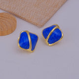 Gold Enamel Stud Earring Modern Style Earring