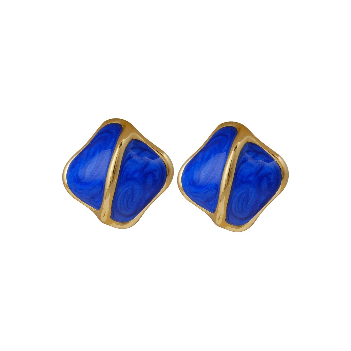 Gold Enamel Stud Earring Modern Style Earring