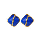 Gold Enamel Stud Earring Modern Style Earring
