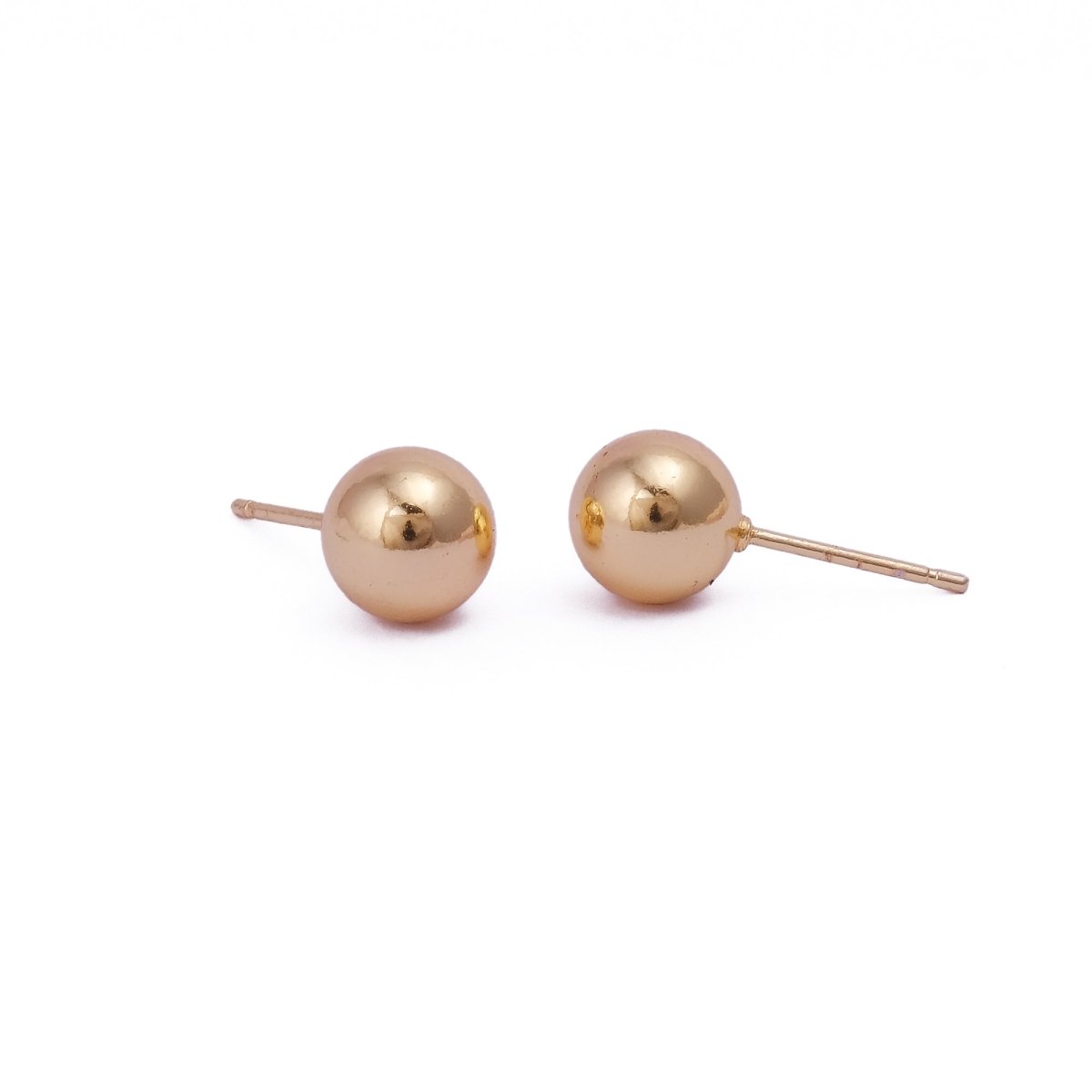 Gold Plated Ball Stud Earrings Classic Round Minimalist Everyday Jewelry