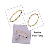 Gold - Plated Bamboo Bangle with Ethiopian Opal Gemstone, Handcrafted Jewelry CB - 1001