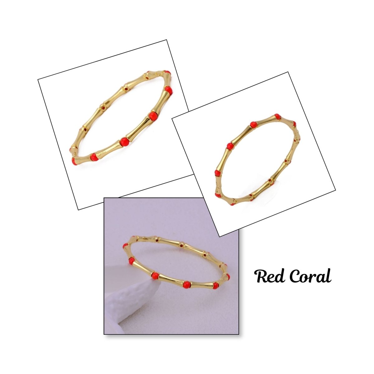 Gold - Plated Bamboo Bangle with Ethiopian Opal Gemstone, Handcrafted Jewelry CB - 1001