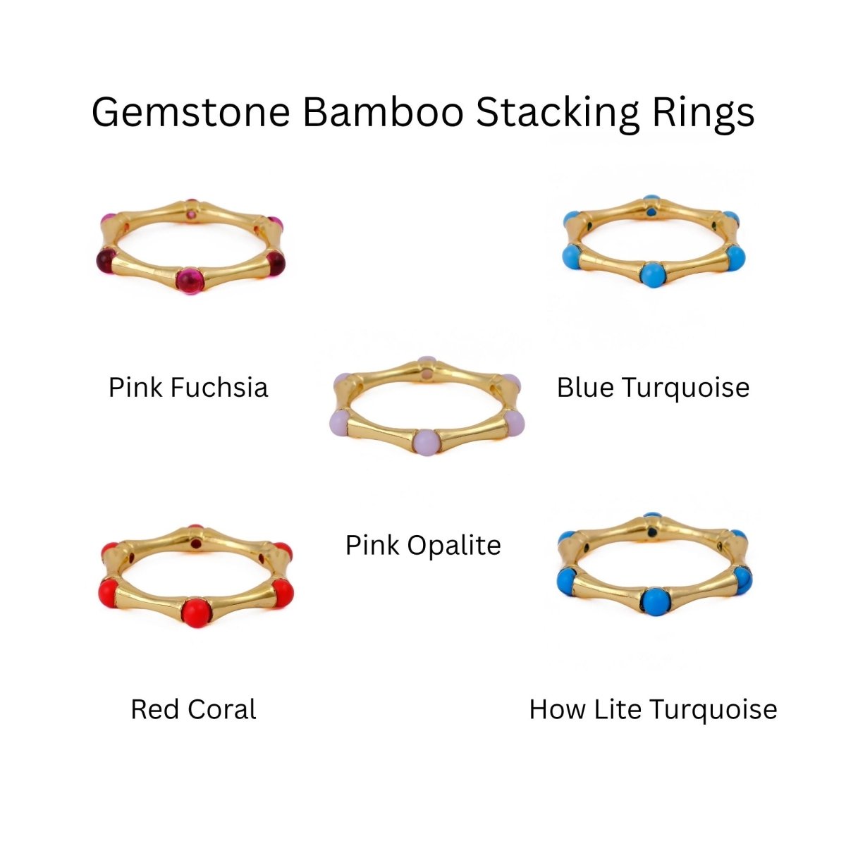 Gold Plated Bamboo Style Ring, Dainty Handcrafted Pink Fuchsia Eternity Ring CR - 1023