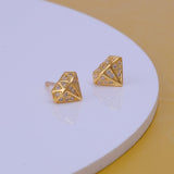Gold-Plated Diamond-Shaped Stud Earrings Minimalist Jewelry for Women