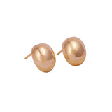Gold Plated Dome Stud Earrings Bold Rounded Minimalist Jewelry