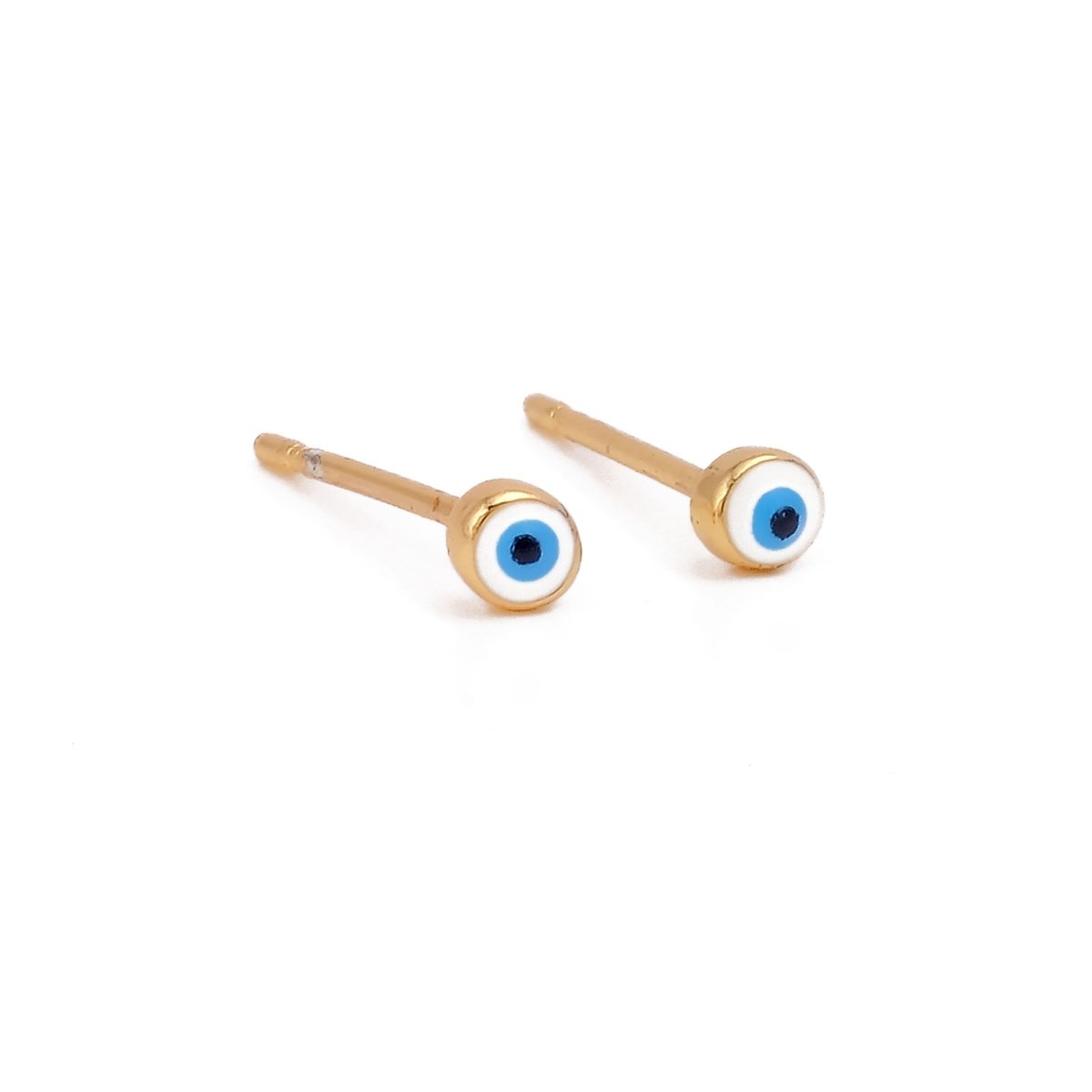 Gold-Plated Evil Eye Stud Minimalist Jewelry Everyday Earrings