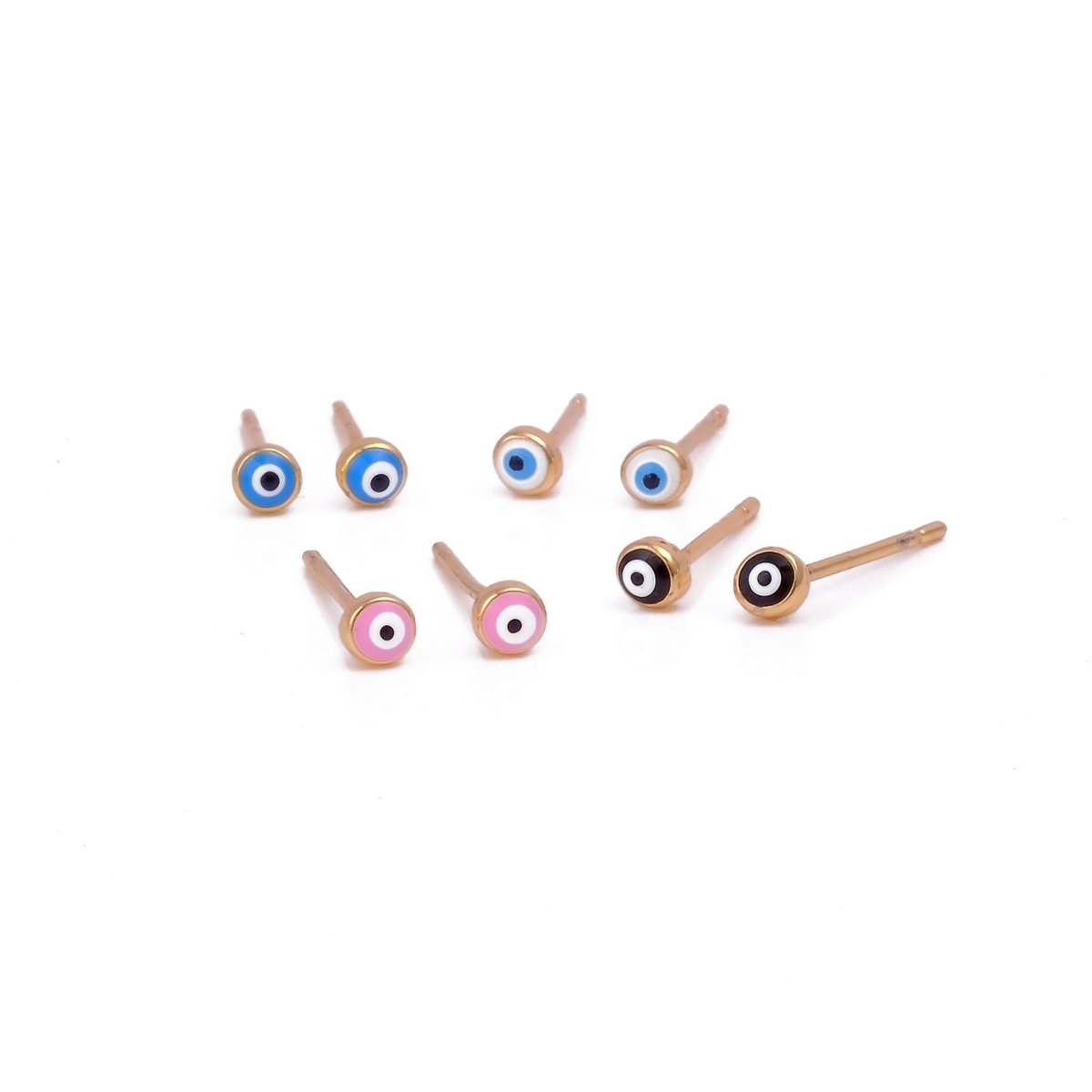 Gold-Plated Evil Eye Stud Minimalist Jewelry Everyday Earrings