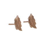 Gold Plated Feather Stud Earrings Minimalist Nature Inspired Jewelry