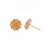 Gold Plated Flower Stud Earrings Dainty Floral Jewelry for Everyday Wear