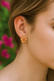 Gold Plated Flower Stud Earrings Dainty Floral Jewelry for Everyday Wear
