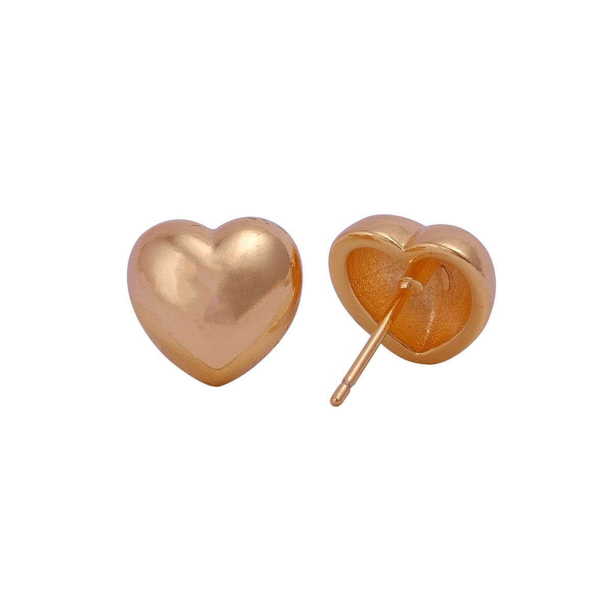 Gold Plated Heart Shape Stud Earrings Minimalist Love Jewelry for Everyday Wear