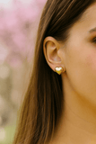 Gold Plated Heart Shape Stud Earrings Minimalist Love Jewelry for Everyday Wear
