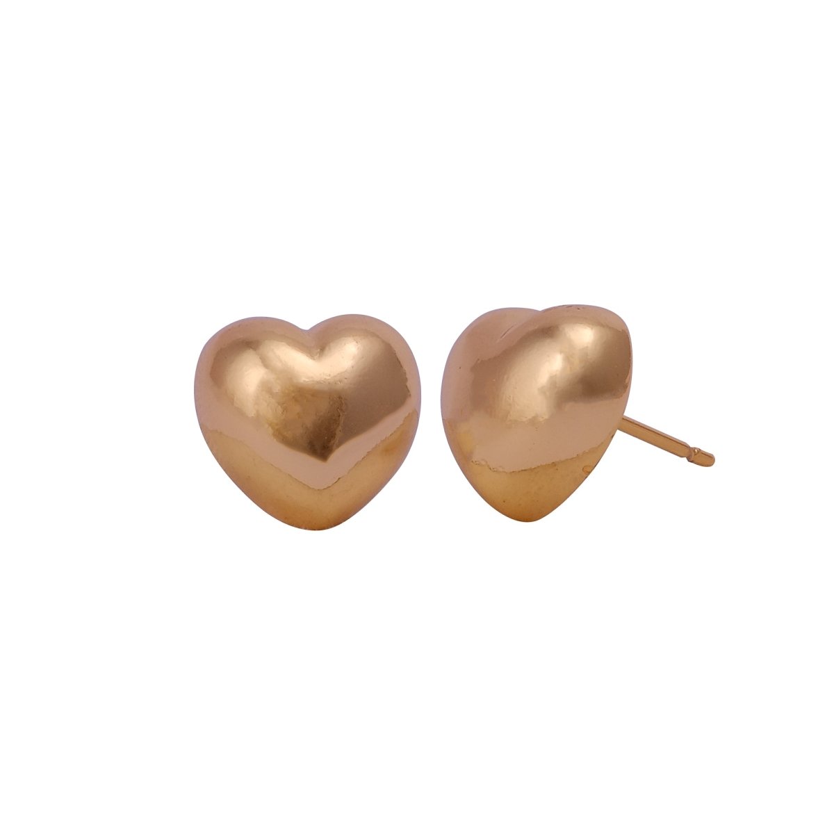 Gold Plated Heart Shape Stud Earrings Minimalist Love Jewelry for Everyday Wear