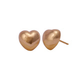 Gold Plated Heart Shape Stud Earrings Minimalist Love Jewelry for Everyday Wear
