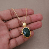 Gold Plated Natural Gemstone Necklace Collection, Elegant Jewelry for Women 5415