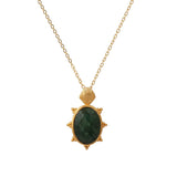 Gold Plated Natural Gemstone Necklace Collection, Elegant Jewelry for Women 5415