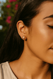 Gold Plated Organic Textured Dome Stud Earrings Artisan Round Jewelry