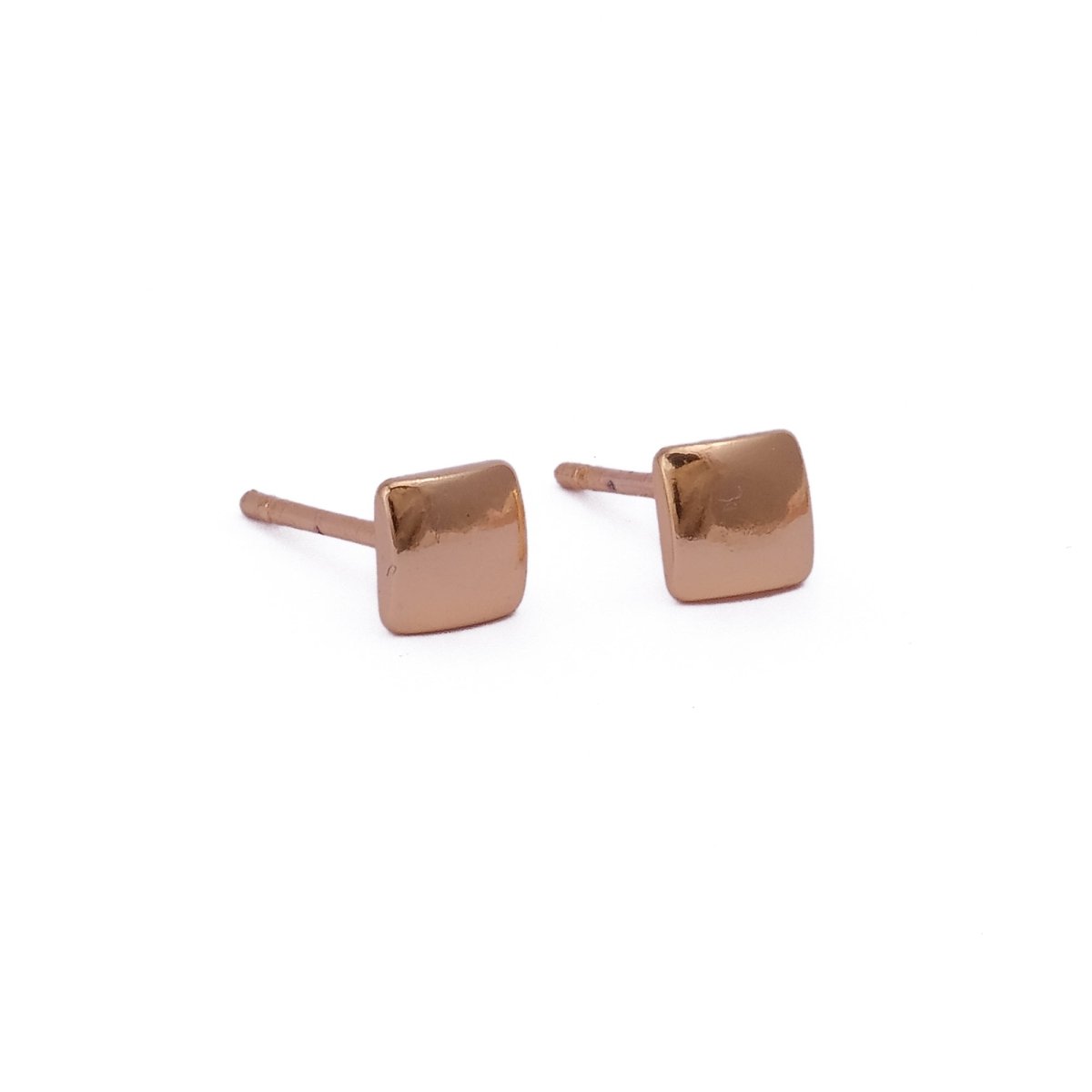 Gold Plated Square Stud Earrings Minimalist Geometric Jewelry for Everyday Wear