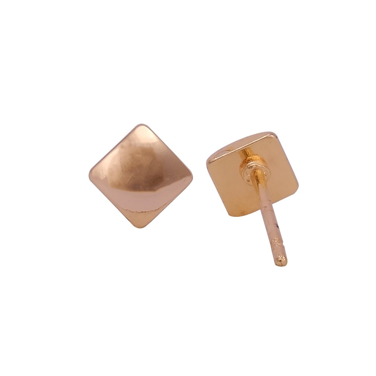 Gold Plated Square Stud Earrings Minimalist Geometric Jewelry for Everyday Wear