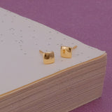 Gold Plated Square Stud Earrings Minimalist Geometric Jewelry for Everyday Wear