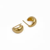 Gold Plated Teardrop Minimalist Sculptural Design Hoop Earrings