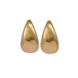 Gold Plated Teardrop Minimalist Sculptural Design Hoop Earrings