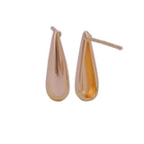 Gold Plated Teardrop Stud Earrings Minimalist Long Drop Design Jewelry