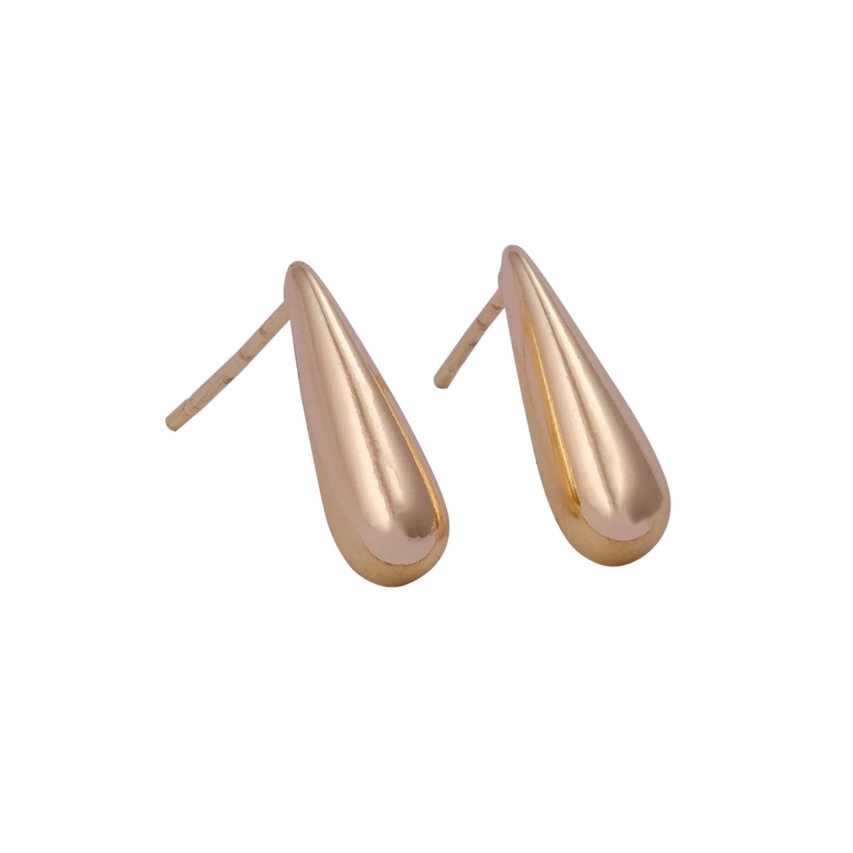 Gold Plated Teardrop Stud Earrings Minimalist Long Drop Design Jewelry