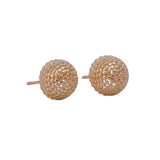 Gold Plated Textured Dome Stud Earrings Modern Round Statement Jewelry