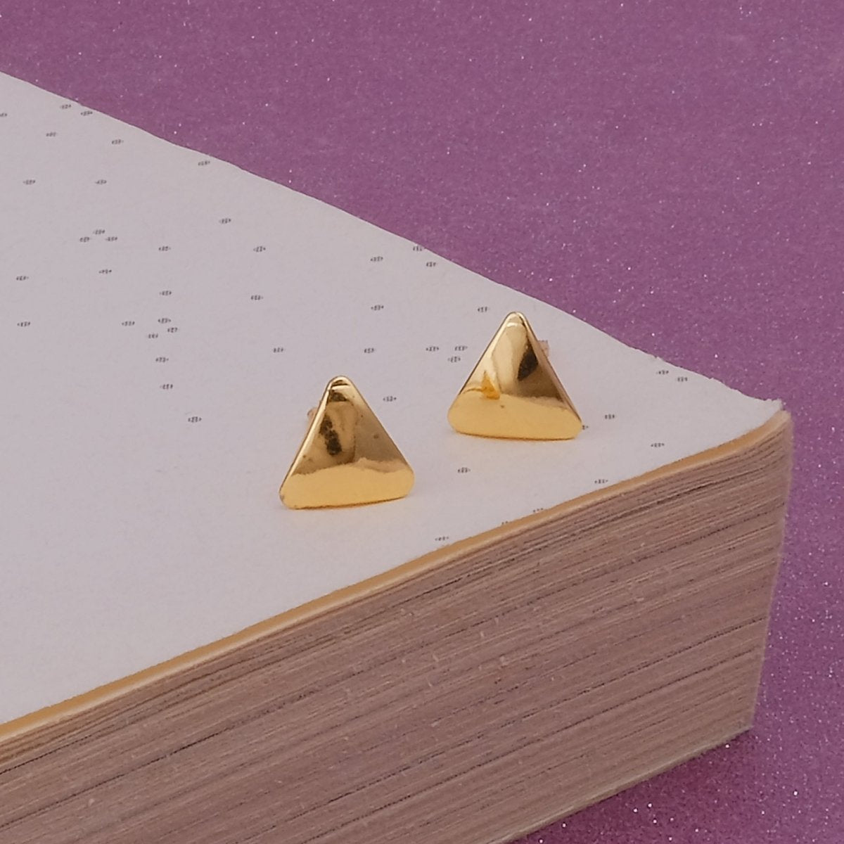Gold Plated Triangle Stud Earrings Minimalist Geometric Jewelry for Everyday Wear