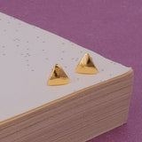 Gold Plated Triangle Stud Earrings Minimalist Geometric Jewelry for Everyday Wear